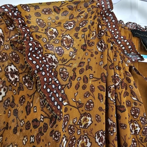 House Of Harlow 1960 Long Sleeve Tiered Ruffle Mini Dress Size M - Picture 5 of 16